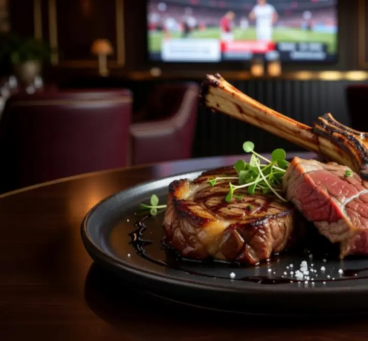 Signature steak válogatás tálalva a Budapest Arena 24 étteremben